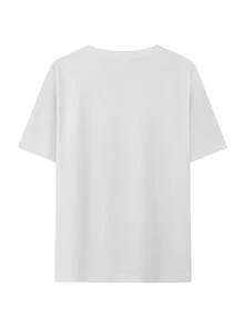 Nueva Camiseta Holgada, Cómoda, Versátil y Suave, Camiseta a la Moda, Top Elástico Estilo Hip-hop, Sensación Exquisita, Textura Juvenil - Blanco - Ver 2