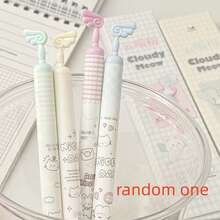 [Back To School]4Pcs/2Pcs/1pc Cloudy Meow Cat Gel Pens, Rotating Angel Wing Top, 0.5mm Black Ink, Cute Kawaii Cartoon Retractable Pens, Aesthetic School Supplies For Students - Cloud Cat Powder - View 11