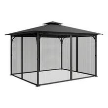 Gazebo Netting Replacement, Fit Most 10 X 13 X 6.8 FT Gazebo Curtain, Outdoor Garden Net, 4-Panel Sidewall Mesh Net, Patio Midge Netting With Double Zipper, Canopy Screen (Netting Only) - 10 X 13 X 6.8 FT - View 8