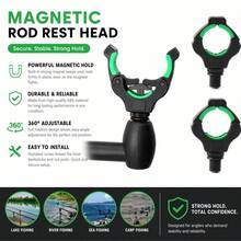 1pc/2pcs/3pcs/4pcs/5pcs Green Magnetic Nylon Fishing Rod Holder, European Style Fishing Accessories, Suitable For Various Rod Holders - Green - View 1