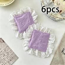 2/6/12pcs Solid Color Heart-Shaped Lace Fabric Coasters, Absorbent Tea Ceremony French Heat Insulation Pads, Washable & Reusable, Suitable For Coffee Table Decor, Holiday, Living Room, Dining Room, Party, Home Decoration - Multicolor - View 15
