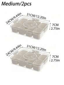 1 cái/2 cái Hộp lưu trữ phụ kiện bàn làm việc thanh lịch, hộp đựng trang sức nắp ấn sáng tạo cho kẹp tóc, ngọc trai, dây buộc tóc, mút trang điểm, cọ, chống nước và chống bụi, phù hợp cho ký túc xá, khách sạn, phòng ngủ, bàn trang điểm - trong suốt - Xem 16