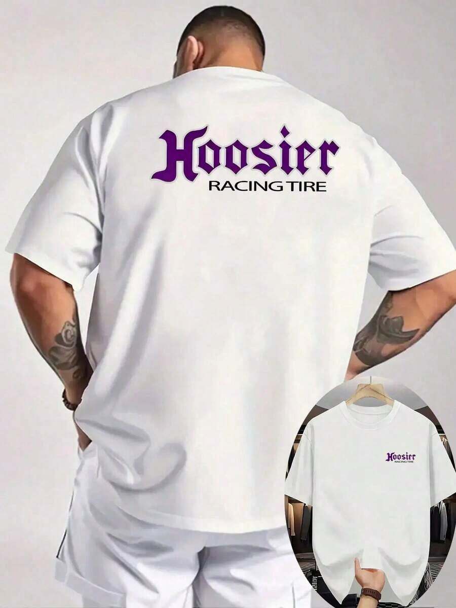 2026 Summer New Casual Versatile Soft And Comfortable Round Neck T-Shirt, Suitable For All Seasons [Sporty T-Shirt] Men'S Hoosier Racing Tire Graphic - 白色 - 查看 1