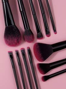 18PCS Professional Makeup Kit,Makeup&Cleaning Tools,Black&Pink Brushes With Beauty Tools,Complete Set For Foundation,Eyeshadow,Blush&Daily Skincare,All-In-One Kit - Black - View 7