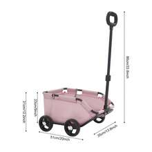 Dog & Cat Transport Cart Mini Folding Dog Stroller Pet Stroller For Travel With Extendable Pull Handle, Safety Rope & Side Pocket Pet Cart For Miniature Dogs Up To 7.5kg (Black Pink Grey) - Pink - View 9
