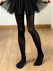 3 双女孩黑色芭蕾/舞蹈紧身裤、连裤袜 - 黑色 - 查看 5