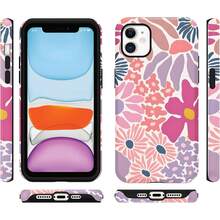15 Sommer-Handyhülle ,, schönes sommerliches Blumenmuster-Design, Schutzhülle geeignet für Mädchen, doppelschichtige stoßfeste weiche bunte Silikon-TPU-Polsterhülle, 02 - Weiß 2 - Übersicht 5