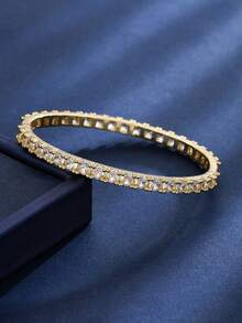 1PC Minimalist Rhinestone Studded Starry Sky 18K Gold Plated Luxury Women's Bracelet - Gold - View 2