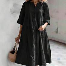 Women Midi Dresses - Black - View 5