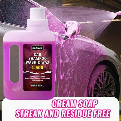 Cairan Pencuci Mobil Berbusa Warna Pink 500ml, Lilin Pencuci Mobil Berbusa Konsentrasi Tinggi, Membangun dan Memulihkan Lapisan Keramik, Kaya Sabun Berbusa, Untuk Menutrisi dan Melindungi Cat Mobil, Perawatan Lengkap, Cocok untuk Semua Jenis Kendaraan, Perlengkapan Cuci Mobil