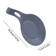 1pc Spoon Rest, Kitchen Utensil Rest, Heat Resistant Spoon Rest, Dishwasher Friendly - Grey - View 7