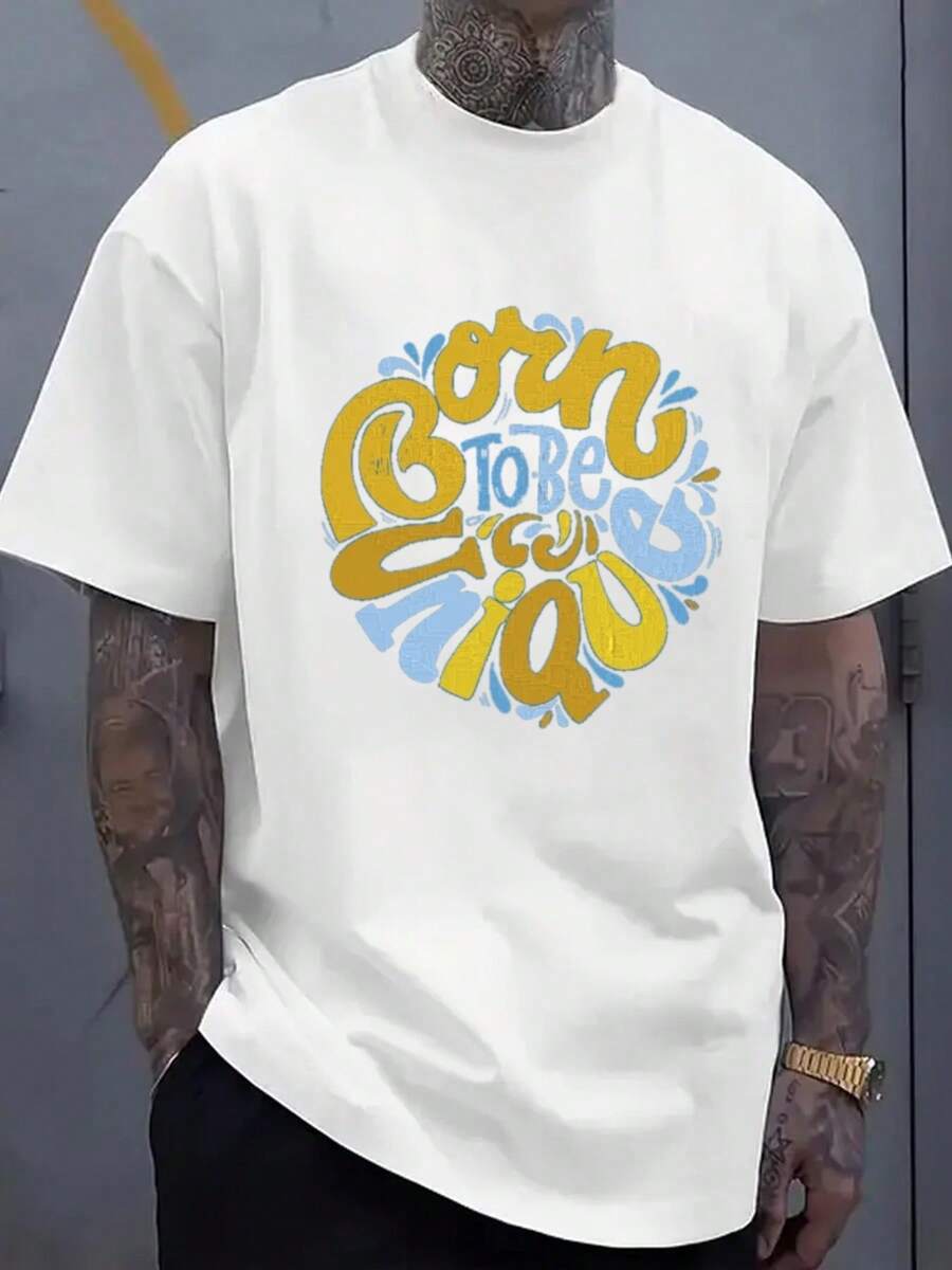 1 camiseta única con temática de nacimiento | Camiseta blanca estampada para hombre, estilo deportivo casual, adecuada para entrenamientos en todas las estaciones, ropa deportiva duradera, de manga corta, cuello redondo, perfecta para el ocio del fin de semana y el uso diario, 180g 100% algodón. - Blanco - Ver 1