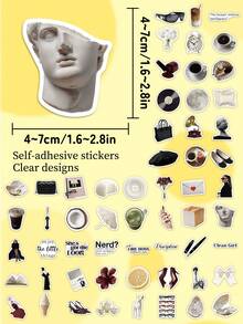 60pcs Clean Girl Office Lady Stickers-Old Money Aesthetic-Perfect For Aquarius, Scrapbooks, Storage Boxes, Skateboards, Laptops, Suitcases, And Gifts - Multicolor - View 9