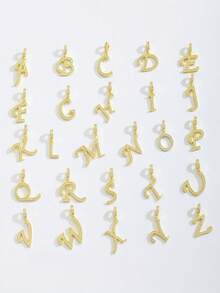 1件浪漫可愛Y2K風格粉色幸運五葉花與立方氧化鋯藝術個性化字母吊墜金色不鏽鋼項鍊，法式甜美風，適合夏季海灘度假旅行日常配飾，畢業季生日禮物，送給閨蜜、朋友、家人、女性和女孩的禮物 - 金黃色 - 查看 6