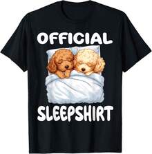 Toy Poodle Dog Official Sleepshirt Pajamas Nightgown Gift Unisex T-Shirt - 黑色 - 查看 6