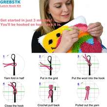 GREBSTK Hook Kit Throw Pillow Cover Sofa Cushion Cover & Pattern Paint 16X16 Inch - 1 - View 4