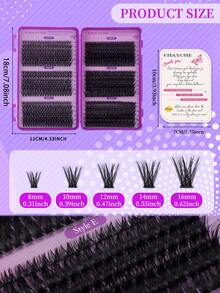 684pcs D-Curl Eyelash Clusters DIY Eyelash Extension Kit, 30D-100D Mixed Curl Individual False Eyelashes Set With Glue, Sealer And Tweezers, Beginner-Friendly Soft Fluffy Lashes For Daily, Date, Wedding, Party, Holiday Gift - Multicolor - View 8