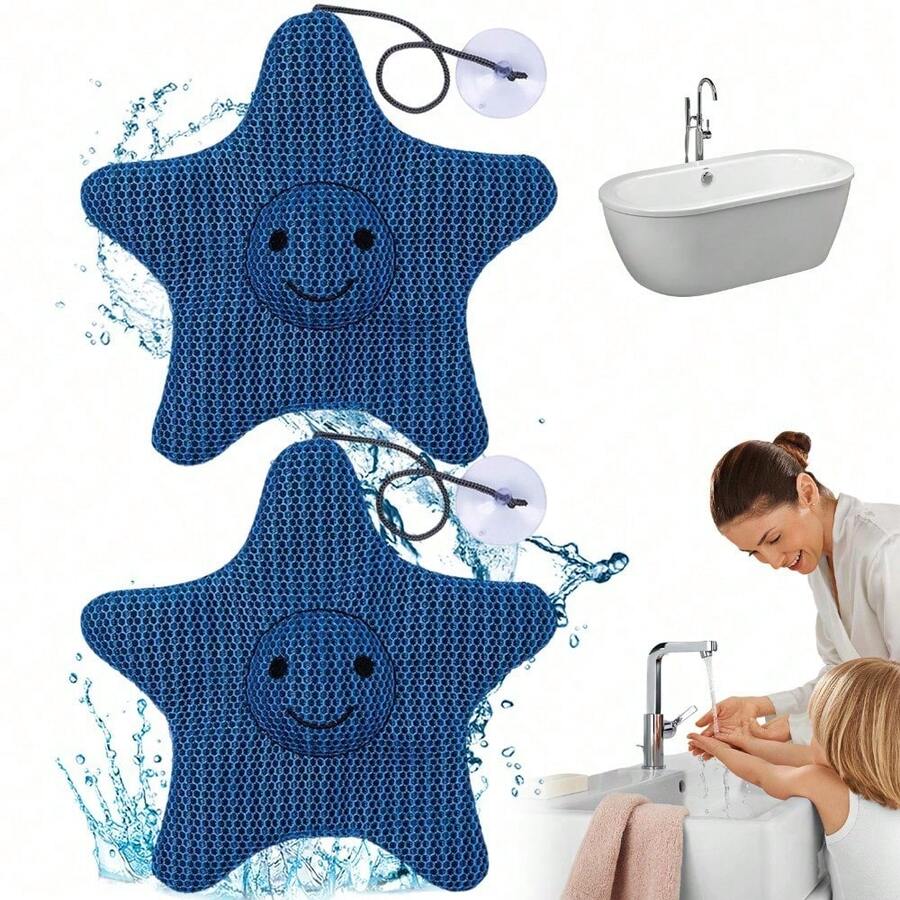 Zwei sternförmige Saugkugeln und Schwämme mit 3D-Wabenstruktur | Wiederverwendbarer Schmutzabsorber, geeignet für Whirlpools, Spas, Schwimmbäder und schwimmende Ölfilter, um das Wasser klar zu halten. - A - Übersicht 1