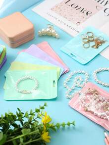 5/30/50pcs Macaron Color PVC Self-Sealing Bags, Fashionable Fresh Colors, Dustproof And Moisture-Proof With Good Sealing, Suitable For Cards, CDs, Jewelry Storage And Gift Packaging - One Size Fits All - View 2