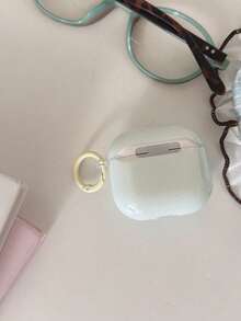 小眾極簡風 Ins 奶油綠 3D 銀色標籤保護殼，適用於 Pods Pro、Pods 3 耳機套，Apple 第 2/3 代藍牙矽膠軟殼 - 綠色 - 查看 5
