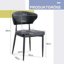 Ergonomic Dining Chair Set Of 2 / Minimalist Dining Chair / With Curved Backrest / Load Capacity Up To 120 Kg / Suitable For Restaurants, Kitchens Or Living Rooms - Black - View 4