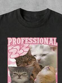 Funny  Crew Neck T-Shirt - Black - View 3