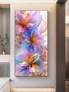 1pc Diamond Art Set, Beautiful Floral Theme Pattern, 5D Diamond Painting Kit, Gift Diamond Mosaic, Suitable For Adult Beginners Stress Relief Handmade Diamond, Diamond Art Set Round Full Diamond, Dot Diamond DIY, Birthday Gift, Perfect For Home Decor And Room Wall Decor - round diamond - View 4