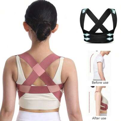 1/2pcs Posture Corrector For Men & Women, Adjustable Upper Back Support Clavicle And Provides Comfortable Neck & Shoulder Upright Alignment, Also Available In 3/4/5/6pcs
