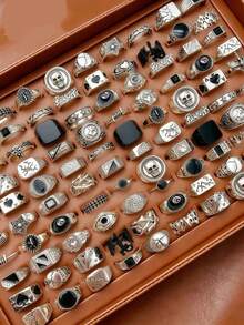 10/18pcs Spider & Snake Ring Set, Punk Hip-Hop Mixed Styles, Couple Rings For Party & Daily Wear, Fashion Jewelry Gift, Random Assortment - Punk Men's Ring Set - View 12