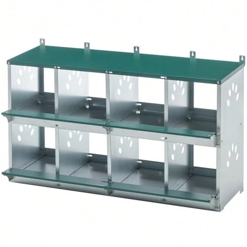 8-Compartment Chicken Nesting Boxes For Egg Laying, Metal Poultry Nesting Box For Wall Mounting For Chickens/Hens, Coarsely Ventilated  Box - 查看 1