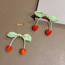 2 piezas Clips para el cabello con forma de cereza, estilo dulce, horquillas adecuadas para uso diario, accesorios para el cabello - Multicolor - Ver 10
