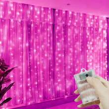 LED 窗簾燈串,8 種照明模式模擬星空閃爍 - AA 電池供電。適用於情人節、萬聖節、聖誕節節日燈光裝飾花環,居家臥室花園庭院舞台背景裝飾懸掛燈串,生日婚禮派對慶祝裝飾仙女燈串 - AA電池盒窗簾燈 - 查看 15