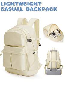 Mochila para portátil de gran capacidad, mochila de viaje casual con múltiples compartimentos, cabe portátiles de 15.6 pulgadas, mochilas escolares para estudiantes de secundaria, mochila de negocios ligera, impermeable y a prueba de golpes, con correas de hombro ergonómicas y acolchadas transpirables - Multicolor - Ver 10