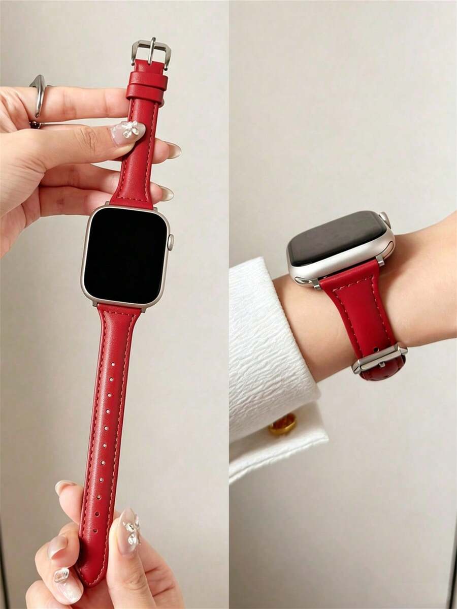 实心PU表带，兼容 42mm、38mm、40mm、41mm、44mm、45mm、46mm、49mm，时尚智能手表替换表带，适用于Series Ultra2、Ultra SE2、SE 11、10、9、8、7、6、5、4、3、2、1等型号，女士款，可作为学生返校礼物