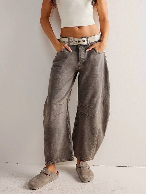 Women's Casual Retro Straight Leg Cropped Jeans, Spring/Summer