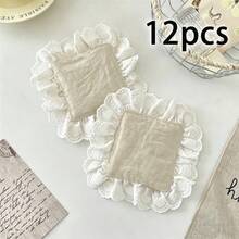 2/6/12pcs Solid Color Heart-Shaped Lace Fabric Coasters, Absorbent Tea Ceremony French Heat Insulation Pads, Washable & Reusable, Suitable For Coffee Table Decor, Holiday, Living Room, Dining Room, Party, Home Decoration - Multicolor - View 23