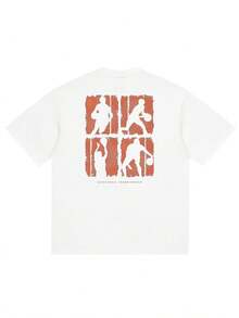 Men's Summer. 100% Cotton. 1pac Men's 100% Cotton T-Shirt With A Crew Neck And Versatile Short Sleeves. Casual Summer Top With 777 Print. Oversized Summer T-Shirt. - White - View 2