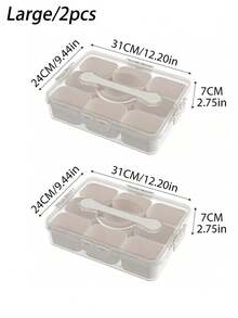1 cái/2 cái Hộp lưu trữ phụ kiện bàn làm việc thanh lịch, hộp đựng trang sức nắp ấn sáng tạo cho kẹp tóc, ngọc trai, dây buộc tóc, mút trang điểm, cọ, chống nước và chống bụi, phù hợp cho ký túc xá, khách sạn, phòng ngủ, bàn trang điểm - trong suốt - Xem 13