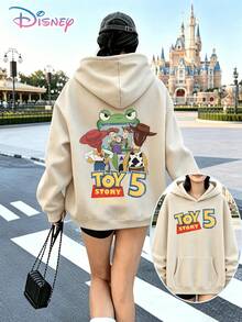 Disney Toy Story 5 All-Character Double-Sided Print Hoodie, Fall/Winter Hoodie,  Women's Hoodie, Men's Hoodie,Fourth Of July,Disney Collaboration - Màu be - Xem 1
