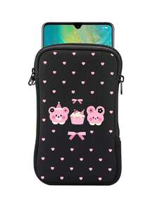 New Bear Pattern Direct-Insert Phone Protective Case/Storage Bag - Outdoor Phone Storage Bag, Direct-Insert Design, Anti-Drop And Dust-Proof, With Warm Elastic Lining, Portable And Easy To Carry; Perfect For Daily Commute, Outdoor Travel And Vacation, Essential Travel Accessory, Teacher's Day Gift, Vacation Essential - Multicolor - View 10