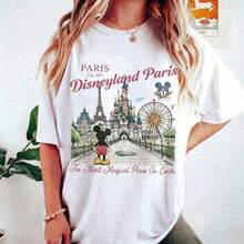 DisneyWorld Shirt, Disneyland Paris Shirt, RetroMickey Disneyland Tee, Magic Kingdom Castle Tee, DisneyVacation Shirt --Disneys Disneyland Paris The Magic Kingdom Disneyesque B6Holiday Gifts Valentine's Day Gifts Earth Day Gifts Oktoberfest Gifts Summer Bank Holiday Gifts - trắng - Xem 1