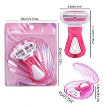 1set Portable And Exquisite Hair Removal Razor, Body Bikini Hair Remover, 3-Layer Stainless Steel Blades, Replaceable Blade Heads, Manual Shaver, Smooth Shaving Manual Razor, Easy To Clean, Does Not Clog Hair (Holiday Gift) - A - View 6