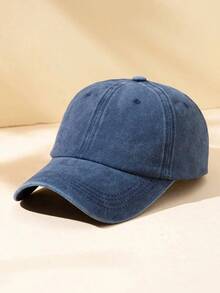 Gorra de béisbol sólida para hombre, casual - Azul marino - Ver 4