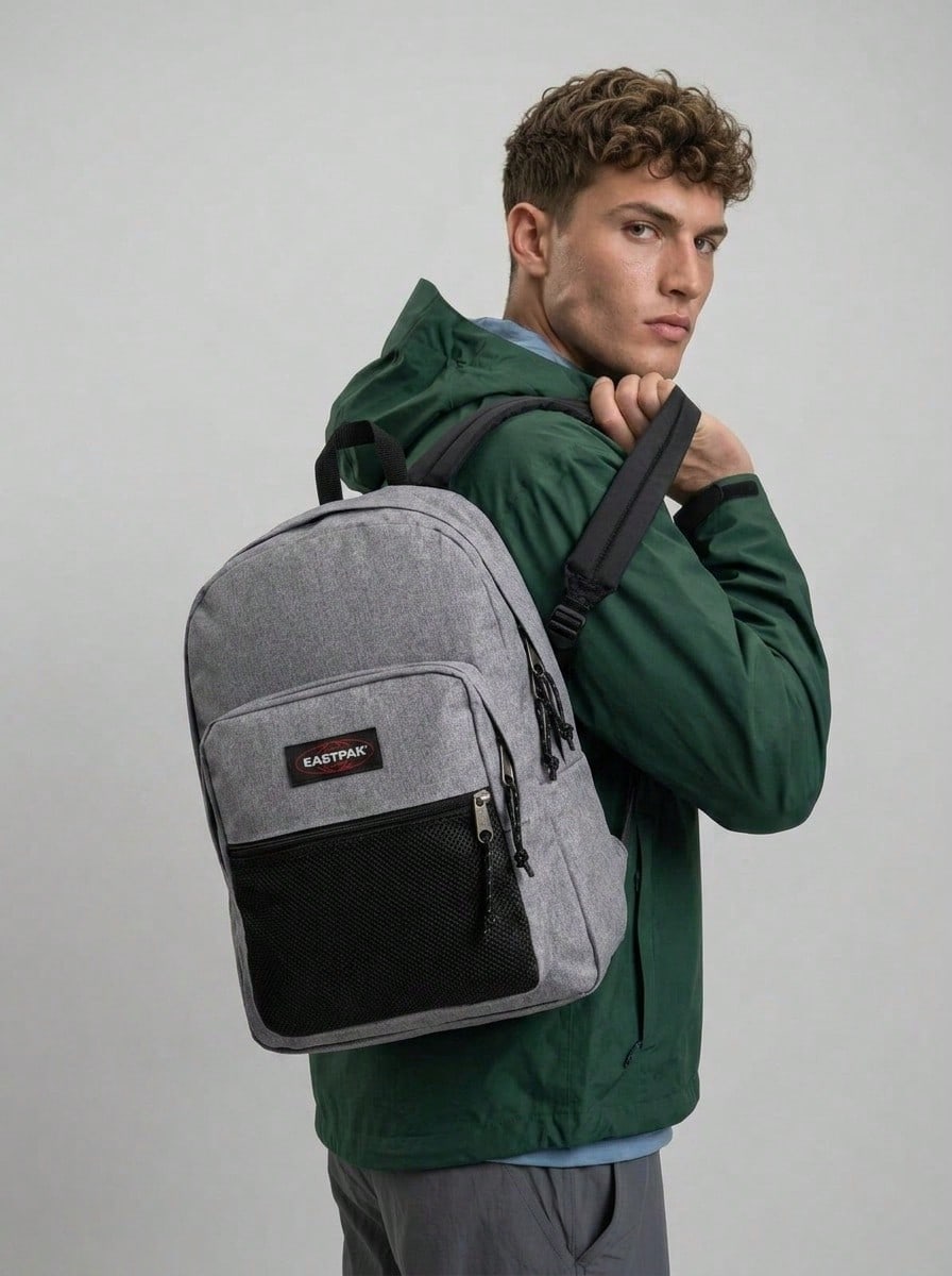 Eastpak Balo thời trang dã ngoại dung tích lớn có khóa kéo cho nam - Xám - Xem 1