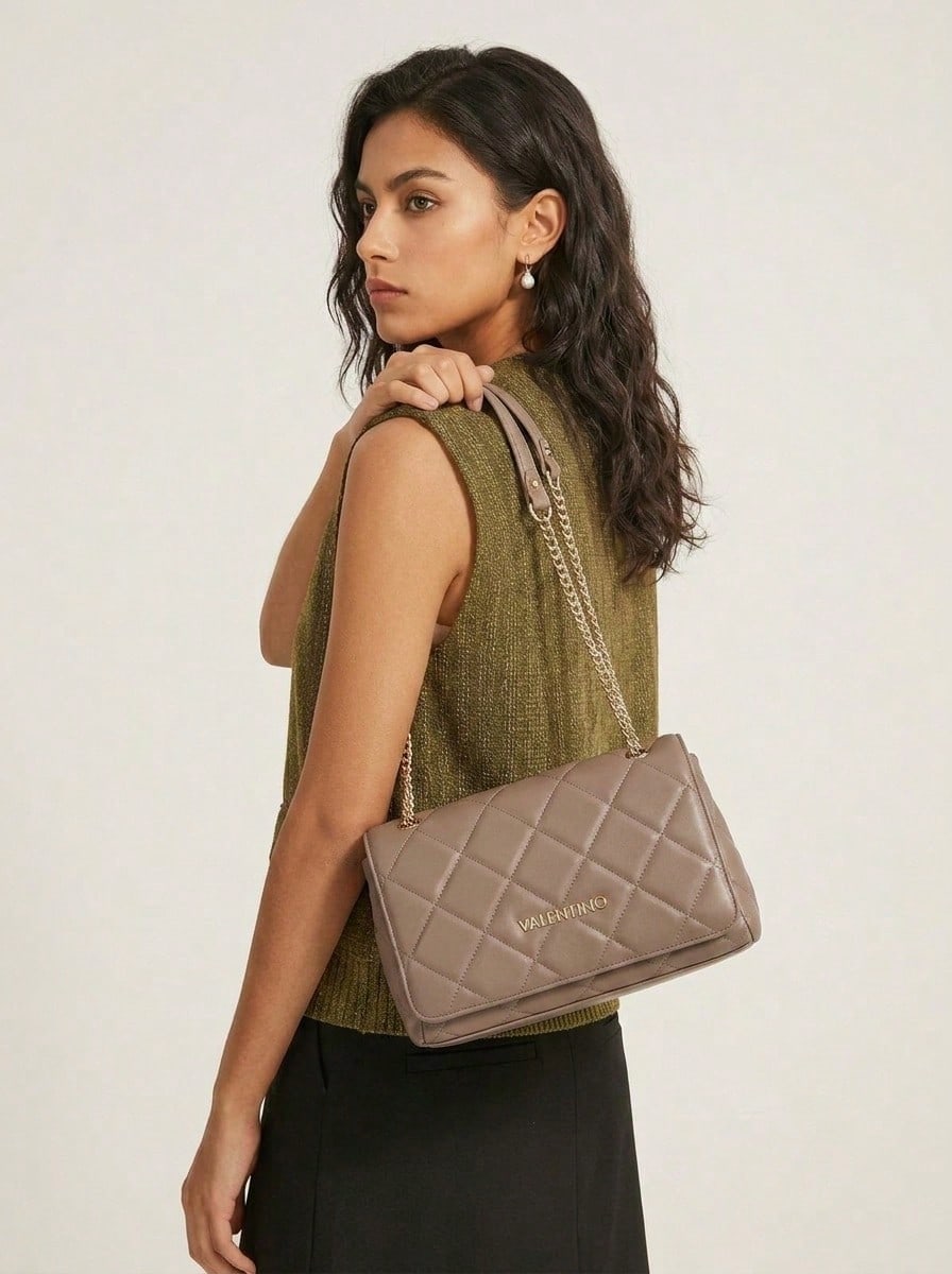 Valentino حقيبة كتف للنساء لون بني فاتح - Taupe - مشاهدة 1