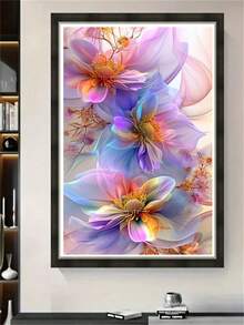 1pc Diamond Art Set, Beautiful Floral Theme Pattern, 5D Diamond Painting Kit, Gift Diamond Mosaic, Suitable For Adult Beginners Stress Relief Handmade Diamond, Diamond Art Set Round Full Diamond, Dot Diamond DIY, Birthday Gift, Perfect For Home Decor And Room Wall Decor - round diamond - View 3