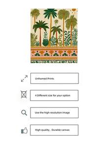 1pc Frameless Folk Art Palm Tree Tropical Print, Boho Botanical Poster For Bedroom, Dorm, Living Room, Back To School, Funky Posters, Gift - Palm Trees - View 5