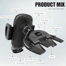 Untoom Universal CD Slot Car Phone Holder 360 Degree Rotation Car Phone Mount Mobile Phone Stand In Car Compatible With IPhone - A - View 4