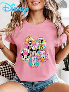Disney Damen Mickey Mouse Osterei Cartoon, Disney Cotton T-Shirt - 白色 - 查看 10