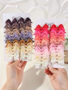 24入組彩虹漸層 grosgrain 緞帶蝴蝶結髮夾套組，柔軟瀏海側邊夾，適合節日派對/拍照拍攝 - 混合色 - 查看 7